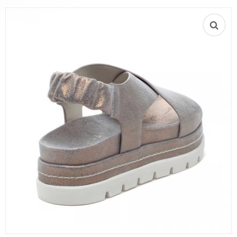 J Slides J/SLIDES‎ RESA CRISS CROSS SANDAL METALLIC BRONZE SUEDE